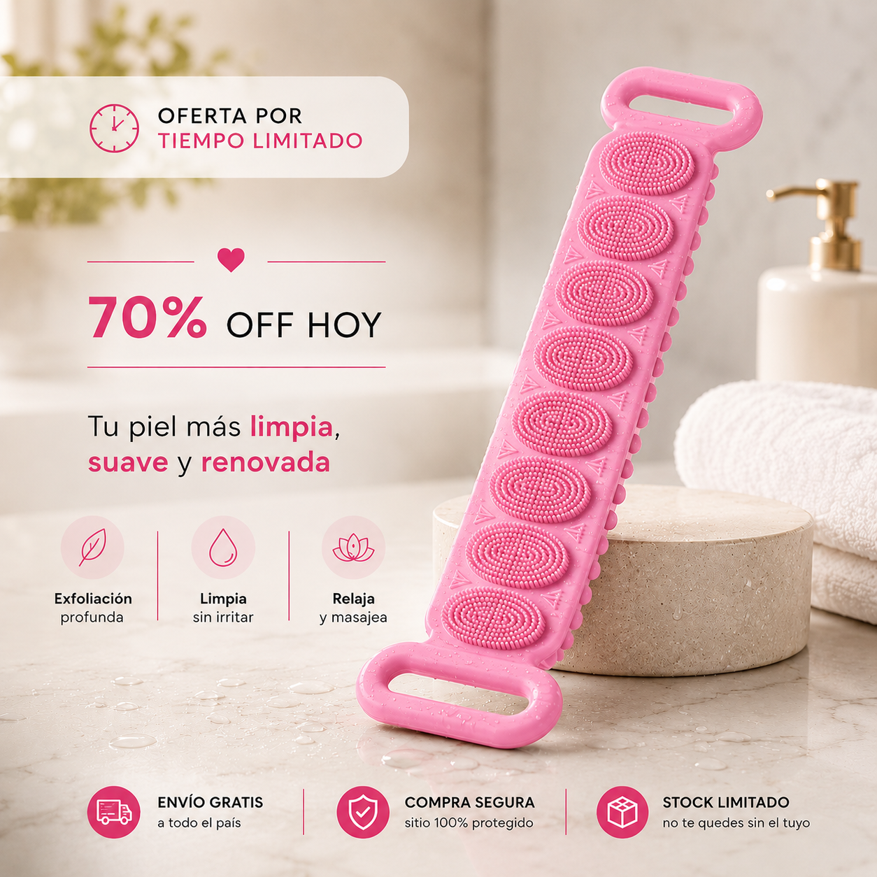 Cepillo Exfoliante Corporal de Silicona